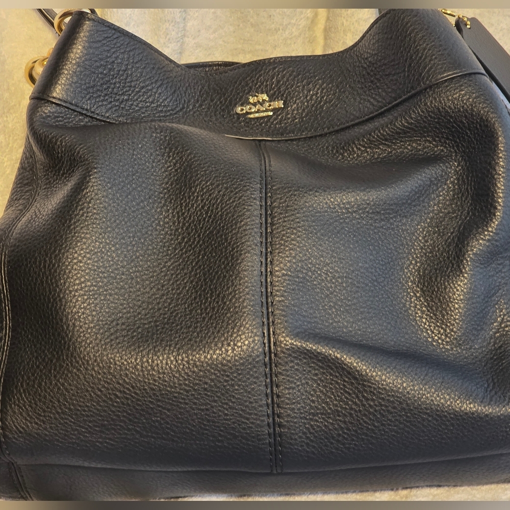 Coach Midnight Black Leather Shoulder Bag LEXY New